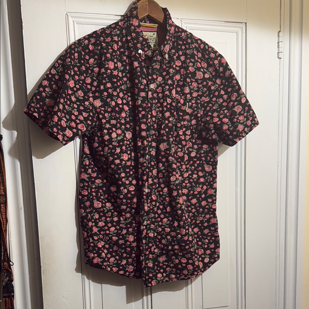 Levi's Black and Pink Floral Button Down Shirt
